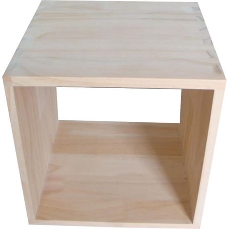 Étagère Cube de Rangement Empilable 20x20x20 Cm en Bois Massif, Boîte Artisanale à Assemblage Queue D'aronde, Caisse Modulaire pour Organisation Maison Bureau Loisirs Créatifs (1/5)
