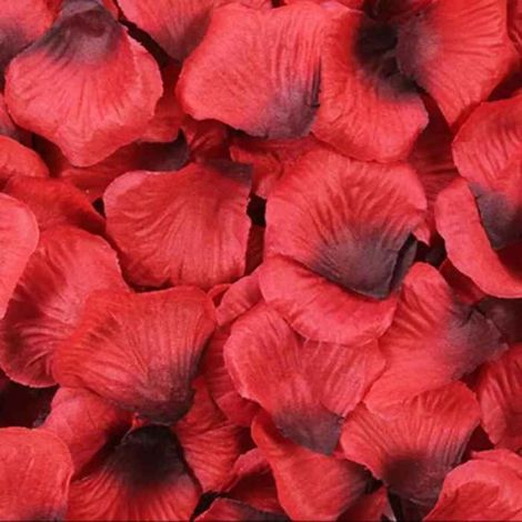 Fausses roses rouges artificielles multicolores,pétales de fleurs en soie pour la saint-valentin- Red black-10000PCS(100pack)