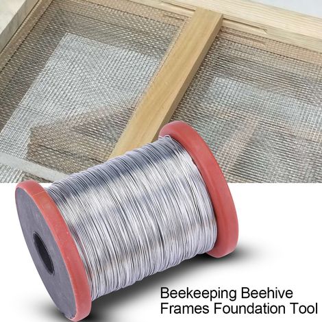 1 rouleau de 500 g de fil d'acier inoxydable/fer pour outils de cadres de ruche apicoles (fil de fer) (1/5)