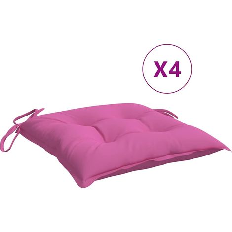 Coussins de chaise lot de 4 rose 40x40x7 cm tissu (1/5)