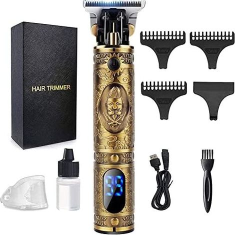 Tondeuse Barbe Homme.Professionnelle Cheveux.Rasoir Electriques Rechargeable Brostyle.Afficheur LED.T-blade Finition pour Coupe et Contours Barbe.Famille&Homme&Salon Cadeau Bronze - (1/5)