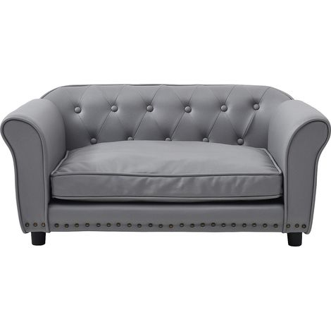 Divanetto per animali in similpelle L.94 x P. 65 x H. 42 cm Grigio  - GALIAMA (1/4)