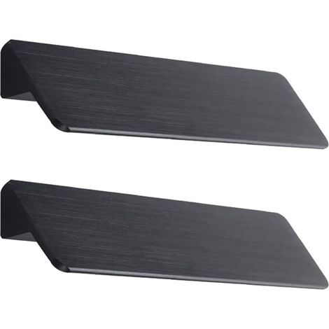 2 Pièces 64mm Entraxe Boutons de portes Cuisine Armoire Porte Poignées Placard Tiroir Chambre Meubles Tirer, Alliage D'aluminium, Avec des Vis, Noir (1/5)