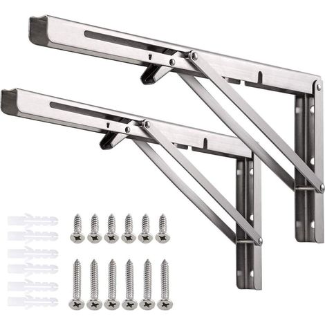 Professionelle Klappkonsole Schwerlast, 350mm Edelstahl Klappkonsole Tisch Klappregalhalterungen Klappträger Regalträger für Bänke und Regale (1/5)