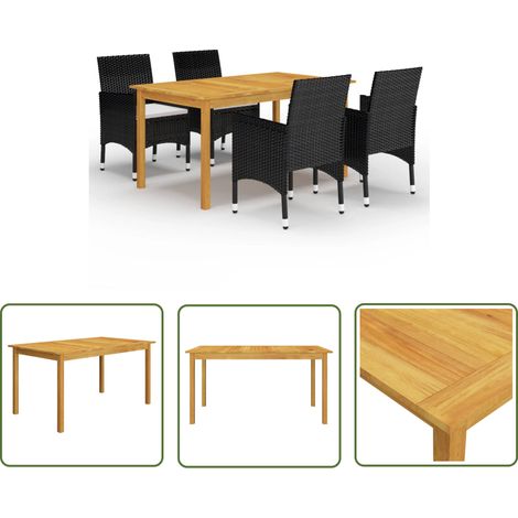 Maison Exclusive 5-tlg. Garten-Essgruppe Schwarz (1/5)