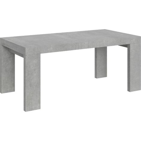 Table rectangulaire extensible 160 à 420cm gris béton Ribo-Support 4 pieds (1/5)