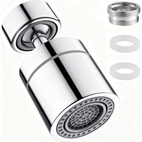 Mousseur Robinet Cuisine Pivotant 360° - Économiseur d'Eau avec 2 Types de Jets, Régulateur Universel M22/M24 pour Éviers et Lavabos (1/5)