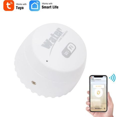 SJLERST Détecteur d'inondation intelligent WiFi, alarme de détection d'inondation intelligente, prise en charge de la commande à distance par téléphone portable APP (1/5)