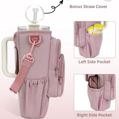 sac isotherme voyage randonnée 'eau avec bandoulière réglable, porte gobelet extérieur et housse the (1/5)