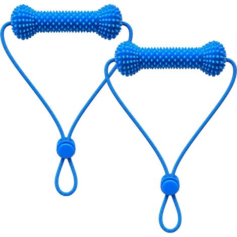 Accessoire dentaire à double action pour chiens – jouet à mâcher facilitant le nettoyage des dents – outil de soins bucco-dentaires de haute qualité adapté aux chiens de toutes tailles (lot de 2) (1/5)