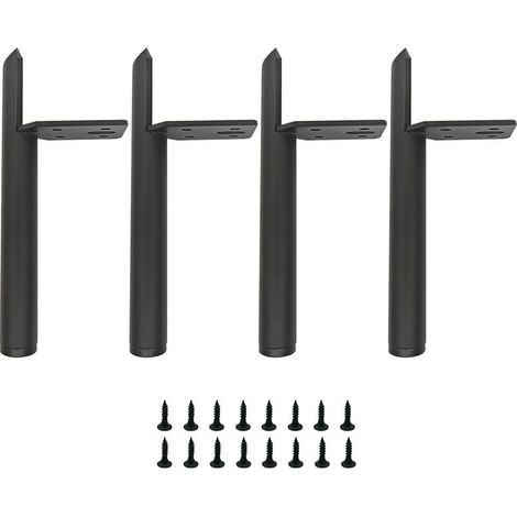 Pieds de meubles en métal noir de 13 cm, pieds de table en métal, capacité de charge jusqu\\'à 800 kg, adaptés pour canapé, table basse, meuble TV, lit et autres meubles (1/5)