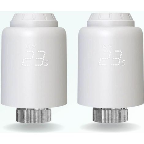 PACK 2 Têtes thermostatiques connectées programmables pour radiateurs hydrauliques - ZigBee