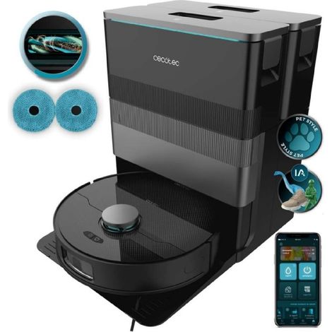 Cecotec Robot Aspirador y Friegasuelos con Base Autovaciado e IA Conga X70
