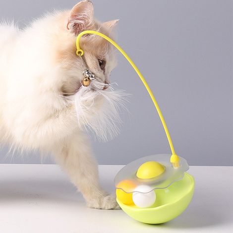 Katzenspielzeug – Lustiger Katzenangelstab mit Glöckchenball – Ball mit Minzgeschmack