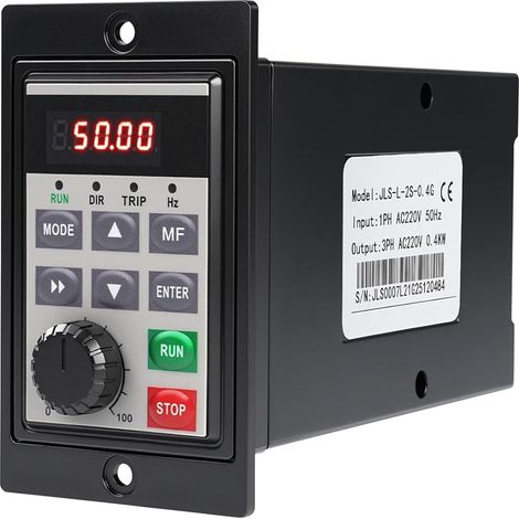 Frequency Inverter 400W VFD Single Phase Input 220V, Three Phase Output Vector Control 220V 0.4KW Frequency Converter High Precision Speed Inverter for Motor (1/5)