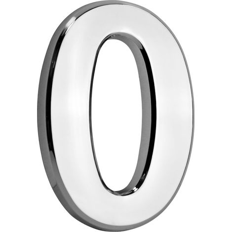 Nummer MagicHome "0" Hausnummer, mit Klebeband, Silber, beschreibend, 70x100 mm, ABS