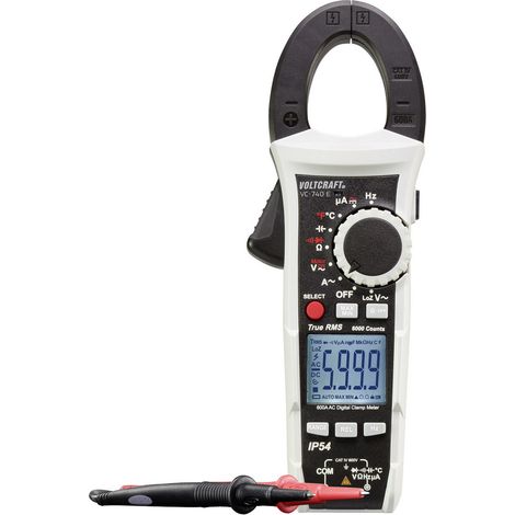 VOLTCRAFT VC740 (K) Stromzange, Hand-Multimeter kalibriert (ISO) digital Spritzwassergeschützt (IP54