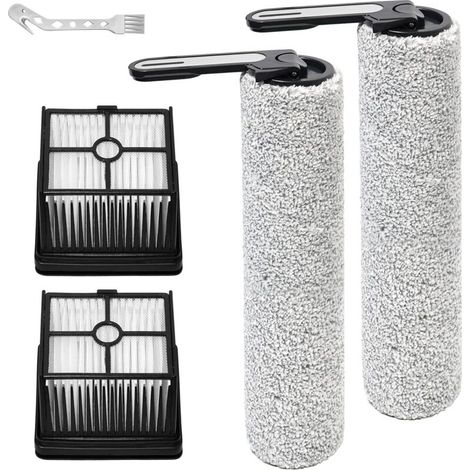 Brosse rotative + filtres Pièces de rechange pour Redkey W15, pour Vozascly W15 accessoires aspirateur eau et poussière, 2 Brosses à rouleau + 2 filtres Hepa + 1 Brosse de nettoyage (1/4)