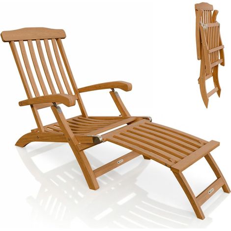 Lettino da giardino pieghevole Evia  Set da 1  Lettino prendisole resistente alle intemperie in legno oliato