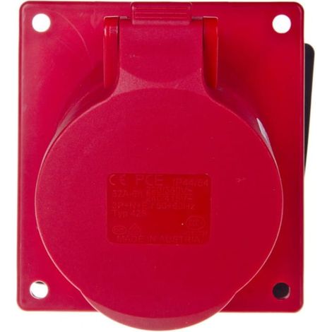 Presa angolare da pannello 32A 5P 400V /100x97/ rossa IP44 425-6f9