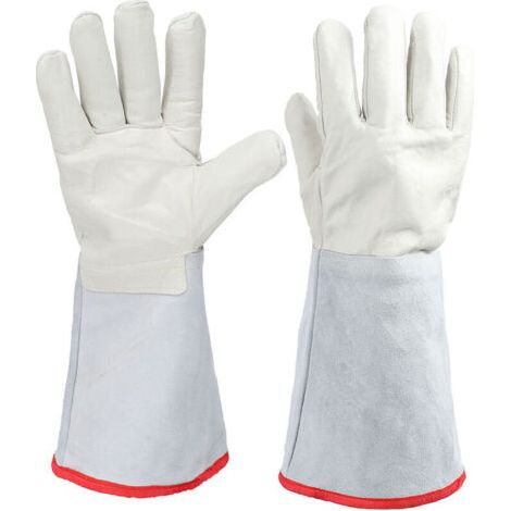 Gants de protection cryogénique 40 cm – Cuir de vachette imperméable – Résistance -180°C à -250°C – Conception ergonomique (1/5)