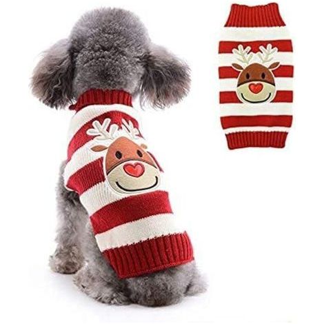 pair Pull de Noël pour chien de compagnie (Renne à rayures (XXL))-Fei Yu