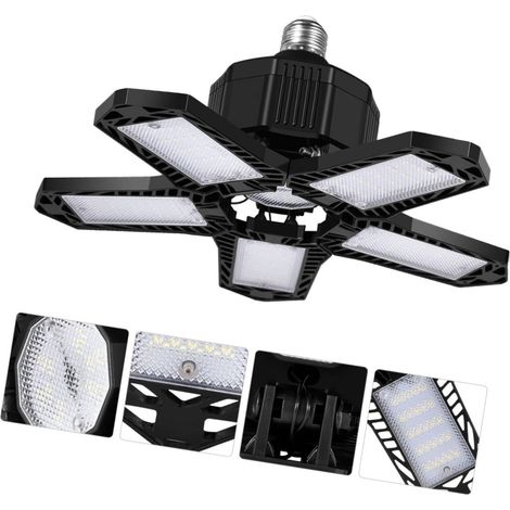 Lot de LED de garage - 120 W - 12000 lm - Lampe d'atelier - Plafonniers déformables - Panneaux E26/E27 -1 lampes (1/5)
