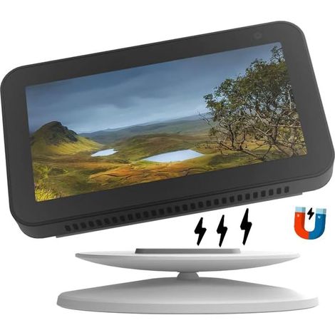 For Echo Show 5 Holder, 360° Adjustable Stand, Magnetic Fixation, Simply Tilt Your Echo Show 5 Forward Or Back To Improve The Viewing Angle (Echo Show 5, White) A343 (1/5)