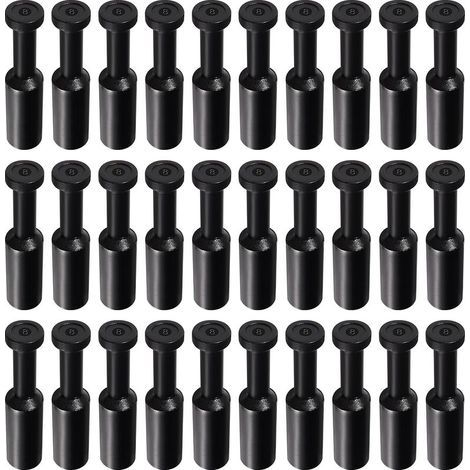 30 Pièces 8mm OD Obturation Pneumatique, Bouchons Raccords à Pousser, Lot de Bouchons d'obturation de Style Bouchon Pneumatique, pour Raccords de Raccordement de Tube de 8mm, Noir (1/5)