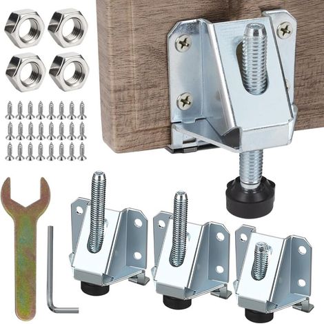4 STK Schwerlast Möbelfüße Nivellierer MöBel Leveler Einstellbare FüßE Set mit Schrauben Nivellierfüße für Schrank Tische Regale