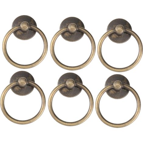 Anneau De Tirage Circulaire Noir - 6Pcs Poignée De Tiroir Vintage En Alliage De Zinc Et Fer Pour Armoire Commode Meubles Facile À Installer (1/5)