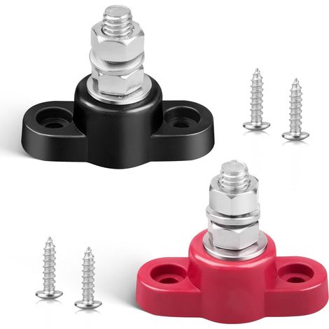12V 150A Stromverteilerblock 5/16" Einzelbolzen-Sammelschiene M8-Anschluss-Sammelschiene 12 Volt DC Batterie-Anschlussklemme für automatische Marine-Boot-Solaranlage Plus und Minus, 5/16"