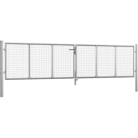 vidaXL Gartentor aus verzinktem Stahl 415x125 cm Silber