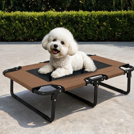 Lit surélevé pour chien pliable en acier et maille textile 75 x (1/5)