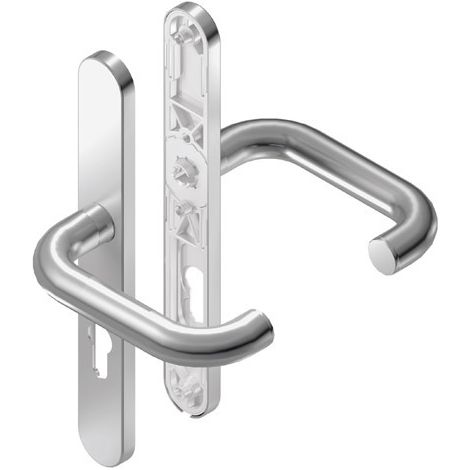 BKS FH Drückergarnitur RONDO H1.1 mit Langschild B-72040, oval, Edelstahl (1/2)