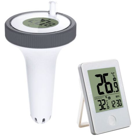 Thermometre Piscine Flottante sans Fil Thermometre Piscine Connecté avec Horloge Intérieur Extérieur Thermomètres pour Piscine et jacuzziss (1/5)
