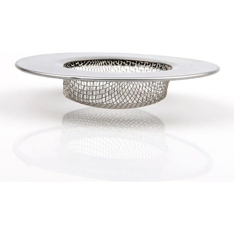 1 filtre de bonde, égouttoir cuisine, bouchon douche acier inoxydable, panier anti-cheveux, grand rebord, pour éviers et salles de bain (1/4)