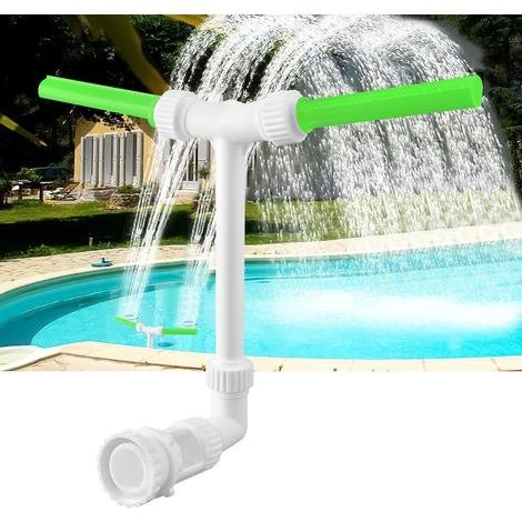 Fontaine de Piscine, 1,5" et 2,2" Accessoires Piscine Hors Sol Fontaine de Piscine Cascade a Double Jet Réglable 360°, Cascade Piscine Hors Sol pour Encastrées Rafraîchir, Calmer (Vert) (1/5)
