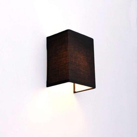 Vete – Wandleuchte mit Lampenschirm – 1-flammig – 15 cm – schwarz (1/5)