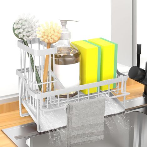 Organisateur d’Évier de Cuisine,Porte-Éponge avec Support Brosse (1/5)