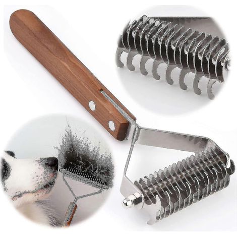 Brosse Coat King 2024 pour chiens et chats, peigne démêlant pour le toilettage des animaux de compagnie, réduit considérablement la perte de poils (1/5)