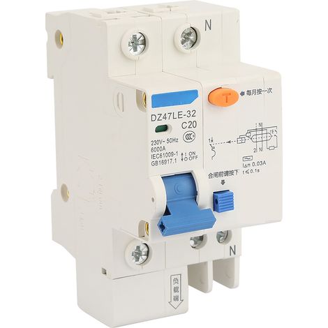 Disjoncteur de sécurité à protection contre les fuites à la terre DZ47LE 32 1P+N 20A 230V (20A) (1/5)