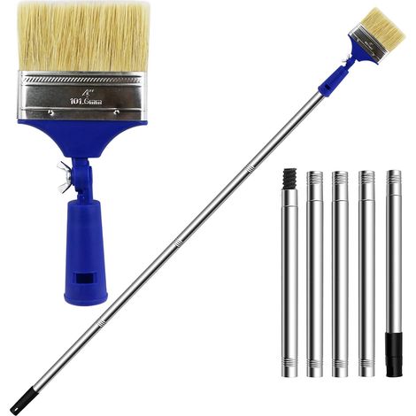 4 Inch Bristle Brush with Handle for Walls, Ceilings, Sheds, Fences, Wood (1/5)