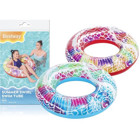 Bouée gonflable de 91 cm avec poignée, adaptée aux enfants de 10 ans et plus, avec un poids maximum de 80 kg. (1/5)