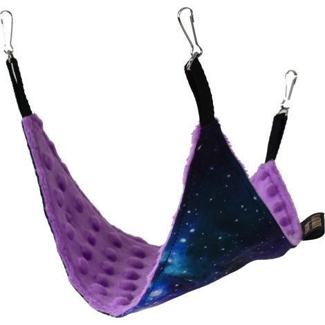 Hamac triangulaire pour rongeurs Cosmo + tissu minky violet (1/4)
