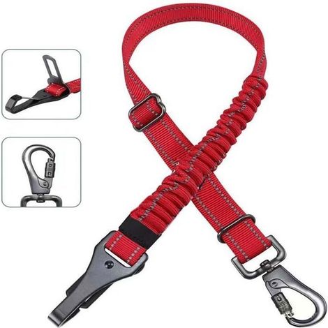 Ceinture Chien Voiture - Confortable Nylon Laisse Corde Réglable Voiture Ceinture Sécurité Chien Animaux - Chien Accessoires (1/5)