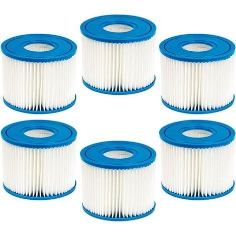 Lot de 6 filtres de piscine pour cartouche Intex PureSpa Type S1 pour 29001E PureSpa Inflable Filtre de piscine Catridge (1/5)