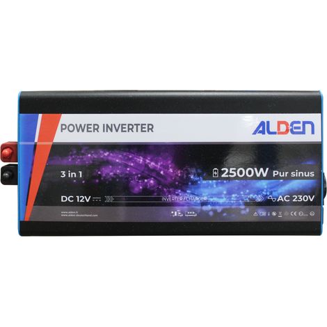 ALDEN Convertisseur 3en1 2500W AC-DC Pure Sinus + Ecran de contrôle déporté (1/2)