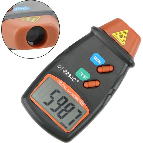 Contagiri digitale, contagiri laser senza contatto, 2,5-99.999 giri/min, misurazione con striscia riflettente (batteria da 9 V non inclusa)