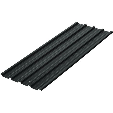 Lot 12 panneaux acier galvanisé anti-rouille, gris anthracite, résistant aux intempéries, dimensions 129 x 45 cm. (1/5)
